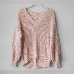 American Eagle Blush Pink V-neck Sweater